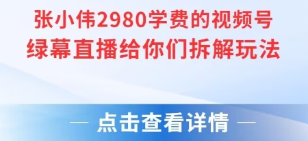 张小伟：视频号绿幕直播，直播给你们拆解玩法【附教程+素材+软件】-AI创作学习-提示词应用-短视频玩法超体AI酒吧