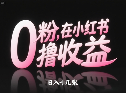 0粉在小红书撸收益，日入几张-AI创作学习-提示词应用-短视频玩法超体AI酒吧