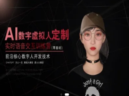 AI数字虚拟人定制，实时语音交互训练营（零基础），前沿核心数字人开发技术-AI创作学习-提示词应用-短视频玩法超体AI酒吧