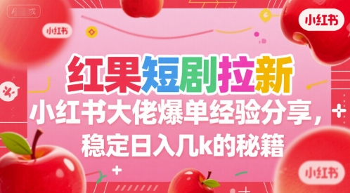 红果短剧拉新：小红书大佬爆单经验分享，稳定日入几k的秘籍，40分钟直播分享-AI创作学习-提示词应用-短视频玩法超体AI酒吧