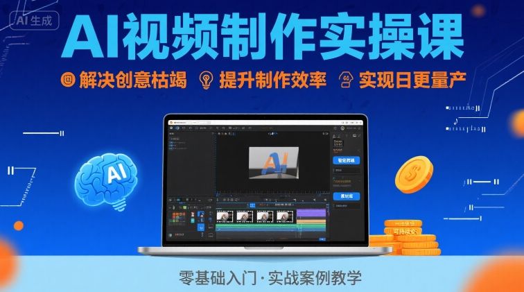 Ai视频制作实操课：30天掌握200+硬核技法，解决创意枯竭，实现日更量产-AI创作学习-提示词应用-短视频玩法超体AI酒吧