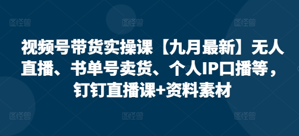 张小伟：视频号带货实操课【25年3月最新】无人直播、书单号卖货、个人IP口播等，钉钉直播课+资料素材-AI创作学习-提示词应用-短视频玩法超体AI酒吧