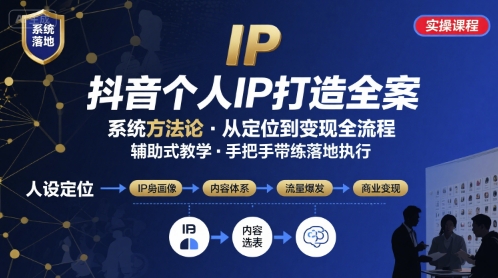 个人IP：系统落地实操大课，实操课程，辅助落地-AI创作学习-提示词应用-短视频玩法超体AI酒吧