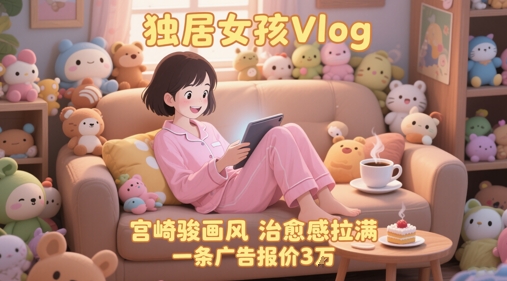 用AI制作独居女孩Vlog，宫崎骏画风，单个账号涨粉71W！一条广告报价3W-AI创作学习-提示词应用-短视频玩法超体AI酒吧