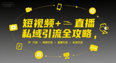 短视频+直播私域引流全攻略，IP打造 +视频引流 +直播引流 +私域沉淀-AI创作学习-提示词应用-短视频玩法超体AI酒吧