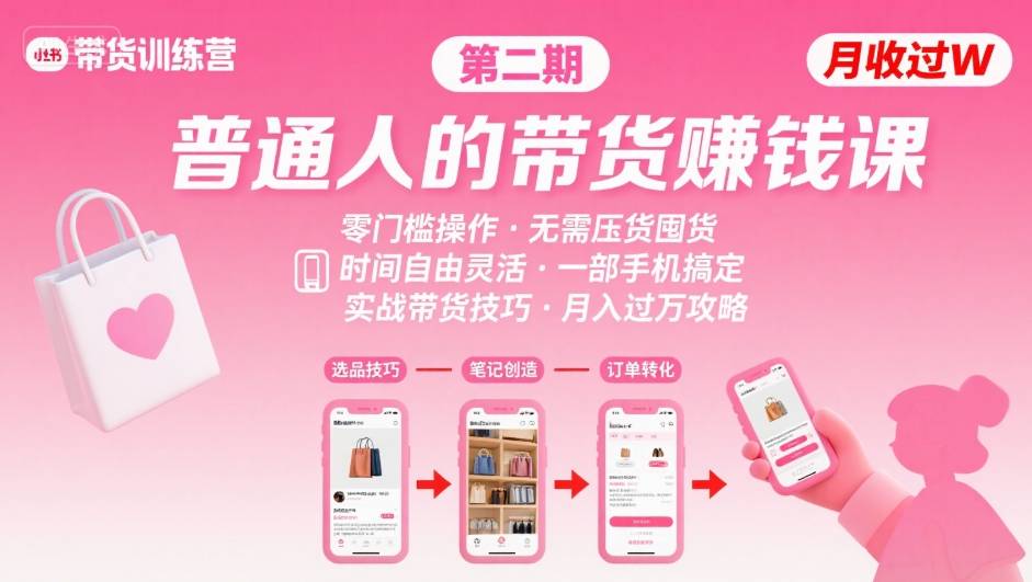 小红书带货第二期训练营：普通人月收入过W的带货课-AI创作学习-提示词应用-短视频玩法超体AI酒吧