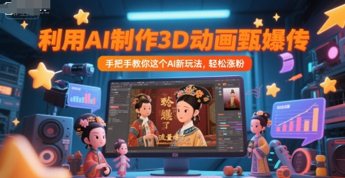 利用AI制作3D动画甄嬛传，流量爆了，手把手教你-AI创作学习-提示词应用-短视频玩法超体AI酒吧