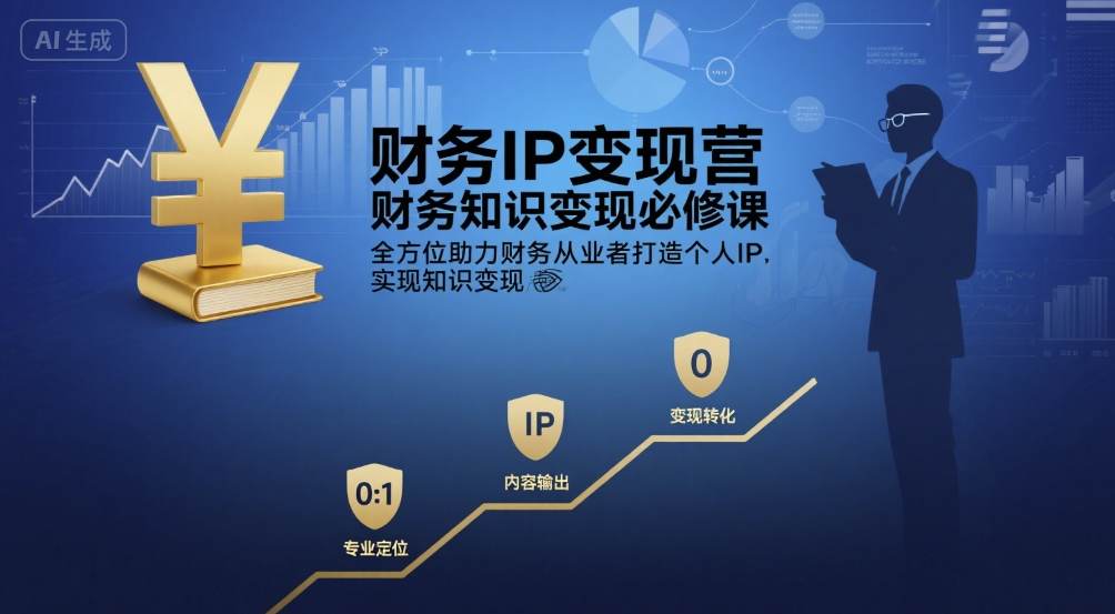 财务IP变现营，财务知识变现必修课，全方位助力财务从业者打造个人IP-AI创作学习-提示词应用-短视频玩法超体AI酒吧