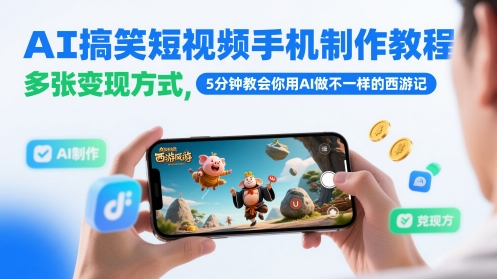 AI搞笑短视频手机制作教程：西游视频-AI创作学习-提示词应用-短视频玩法超体AI酒吧