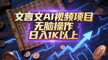 文言文AI视频项目，无脑操作，日入1K以上-AI创作学习-提示词应用-短视频玩法超体AI酒吧