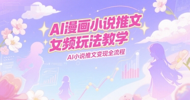 AI漫画小说推文女频玩法教学，AI小说推文变现全流程-AI创作学习-提示词应用-短视频玩法超体AI酒吧