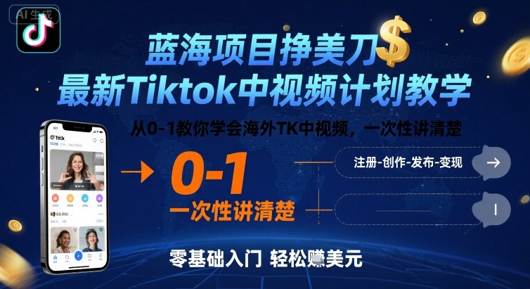 Tiktok中视频计划教学，从0-1教你学会海外TK中视频，一次性讲清楚-AI创作学习-提示词应用-短视频玩法超体AI酒吧