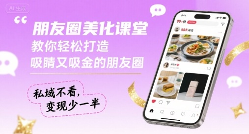 朋友圈美化课堂，教你轻松打造，吸睛又吸金的朋友圈-AI创作学习-提示词应用-短视频玩法超体AI酒吧