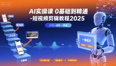 AI实操课0基础到精通-短视频剪辑教程2025-AI创作学习-提示词应用-短视频玩法超体AI酒吧