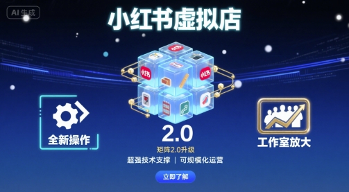 小红书虚拟店矩阵2.0，全新操作，超强技术，可工作室放大-AI创作学习-提示词应用-短视频玩法超体AI酒吧