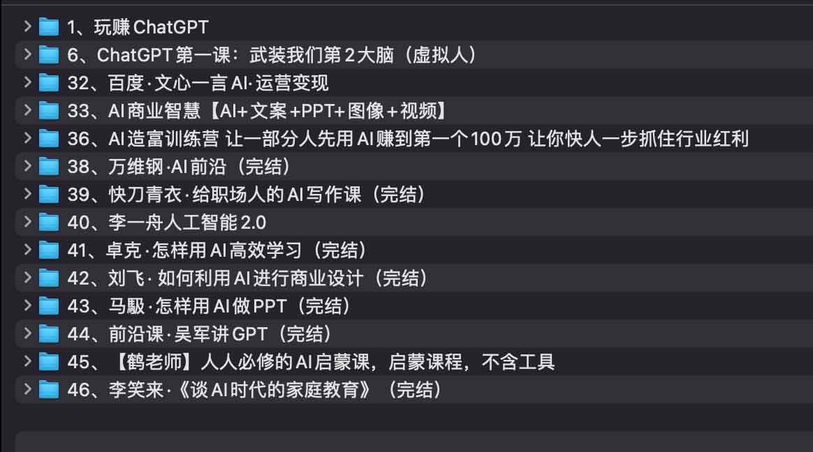 AI教程集合：万维钢，透透糖，李一舟等等-AI创作学习-提示词应用-短视频玩法超体AI酒吧