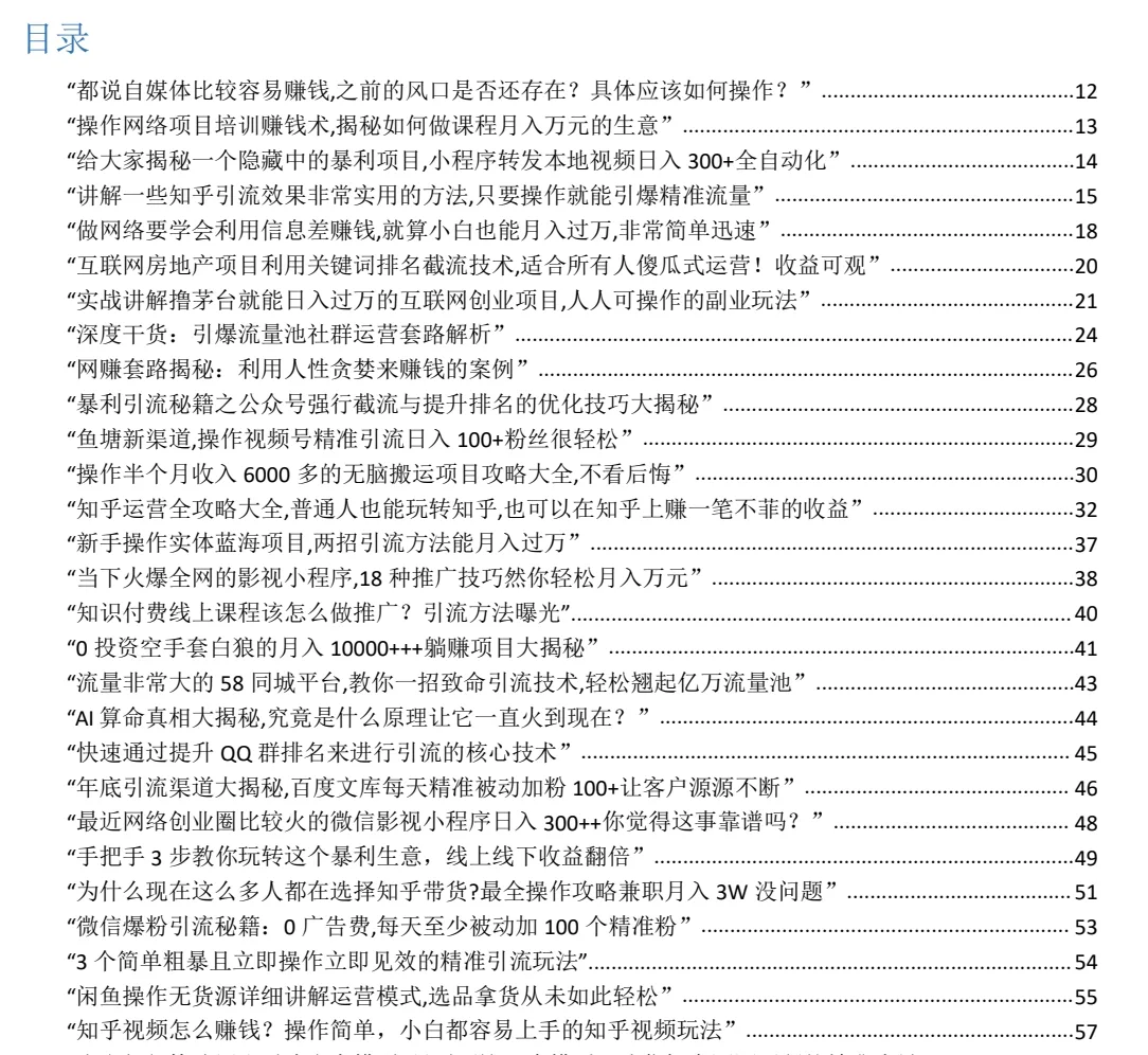 2025年450个搞钱野路子项目解析（23.8M）-AI创作学习-提示词应用-短视频玩法超体AI酒吧