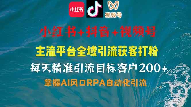 主流平台全自动RPA引流玩法，全行业通用，全自动私信 评论 关注 曝光 截流 自热，引爆私域流量-AI创作学习-提示词应用-短视频玩法超体AI酒吧