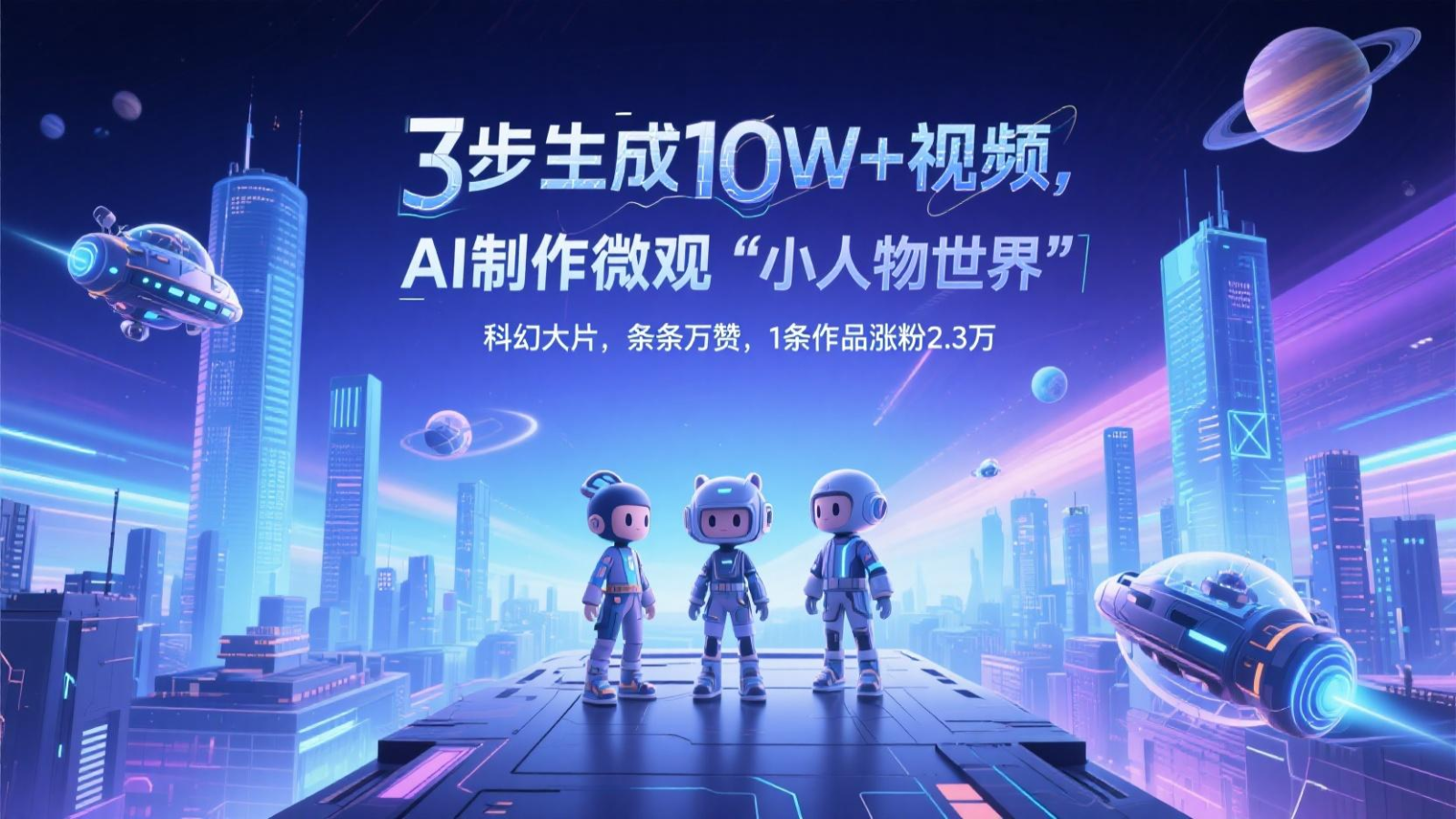AI制作微观“小人物世界”科幻大片，条条万赞-AI创作学习-提示词应用-短视频玩法超体AI酒吧