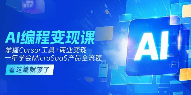 AI编程变现课：掌握Cursor工具+商业变现，一年学会MicroSaaS产品全流程-AI创作学习-提示词应用-短视频玩法超体AI酒吧