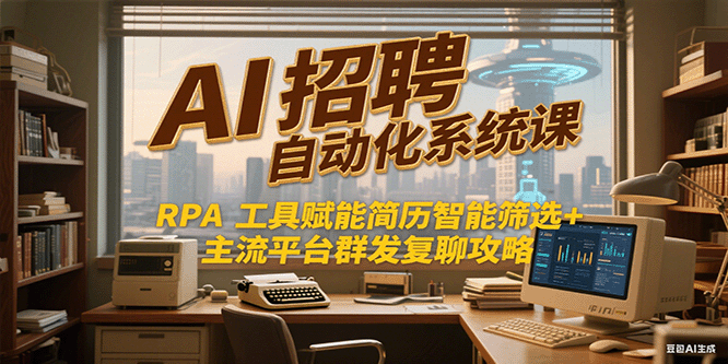 AI招聘自动化系统课，RPA工具赋能简历智能筛选+主流平台群发复聊全攻略-AI创作学习-提示词应用-短视频玩法超体AI酒吧