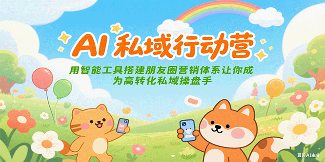 AI私域行动营：用智能工具，搭建朋友圈营销体系，让你成为高转化私域操盘手-AI创作学习-提示词应用-短视频玩法超体AI酒吧