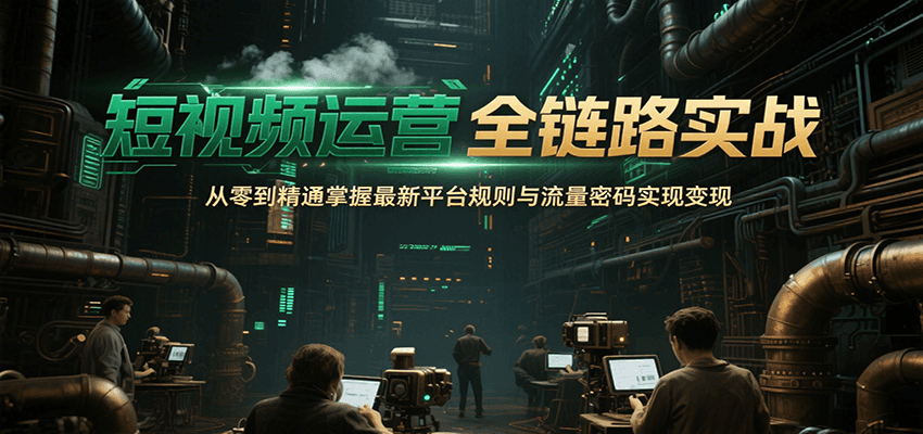 短视频运营全链路实战，从零到精通掌握最新平台规则与流量密码实现变现-AI创作学习-提示词应用-短视频玩法超体AI酒吧