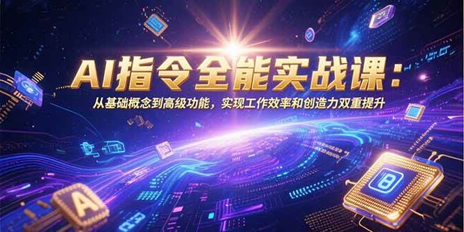 AI指令全能实战课：从基础概念到高级功能，实现工作效率和创造力双重提升-AI创作学习-提示词应用-短视频玩法超体AI酒吧