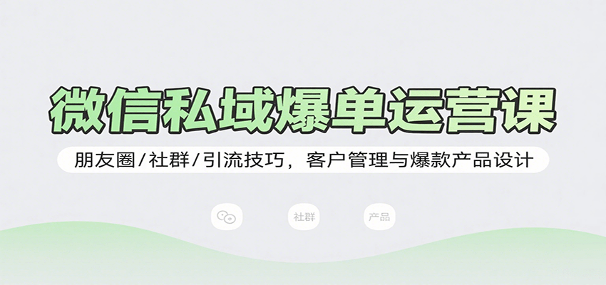 微信私域爆单运营课：朋友圈/社群/引流技巧，客户管理与爆款产品设计-AI创作学习-提示词应用-短视频玩法超体AI酒吧