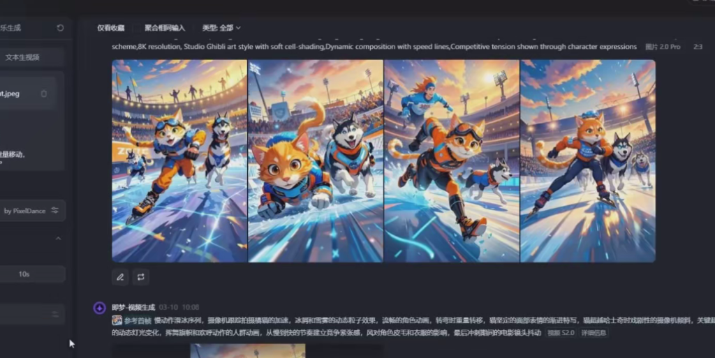 Deepseek一键生成动漫橘猫参加运动会的视频-AI创作学习-提示词应用-短视频玩法超体AI酒吧